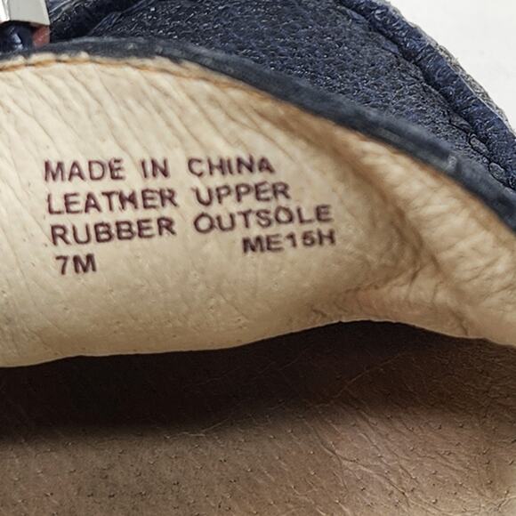 Michael Michael Kors Sutton Navy Blue Leather Moc Loafer Women Size 7M Bow Logo - Picture 6 of 9